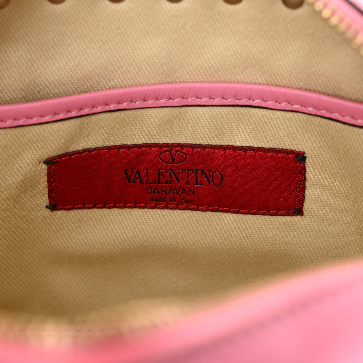 Calfskin Rockstud Camera Crossbody Bag Pink