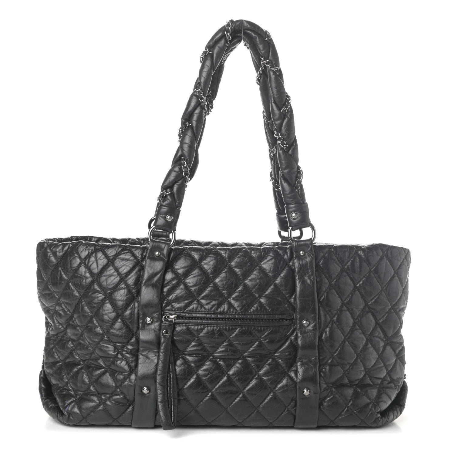Chanel Distressed Lambskin Vintage Ligne Lady Braid XL Tote Black 1 of 10
