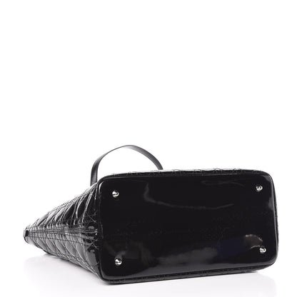 Christian Dior Patent Cannage Medium Panarea Tote Black 4 of 9