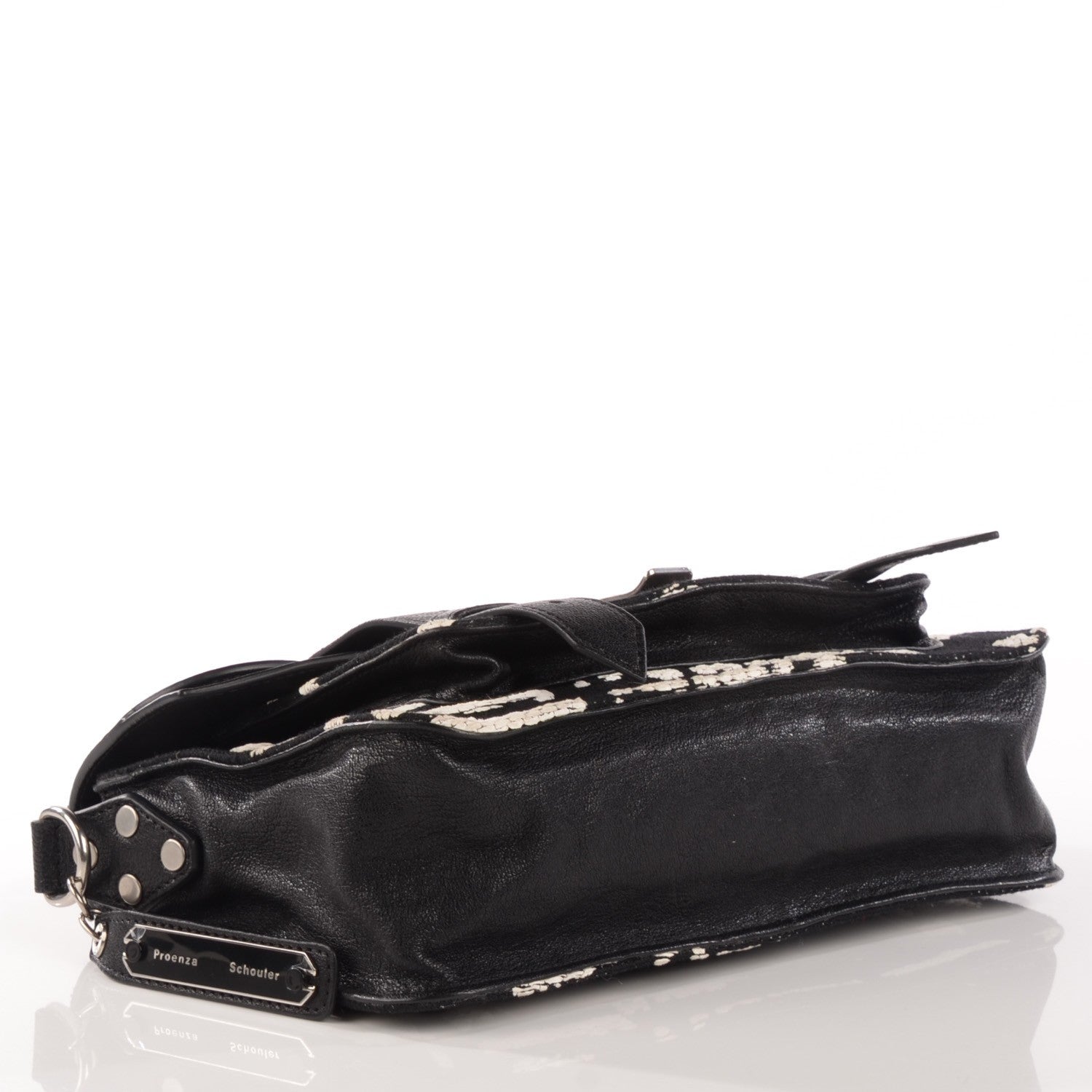 Proenza Schouler Jacquard Woodblock PS1 Tiny Satchel Black White 4 of 12