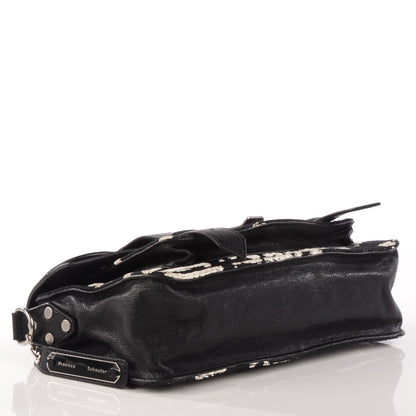 Proenza Schouler Jacquard Woodblock PS1 Tiny Satchel Black White 4 of 12