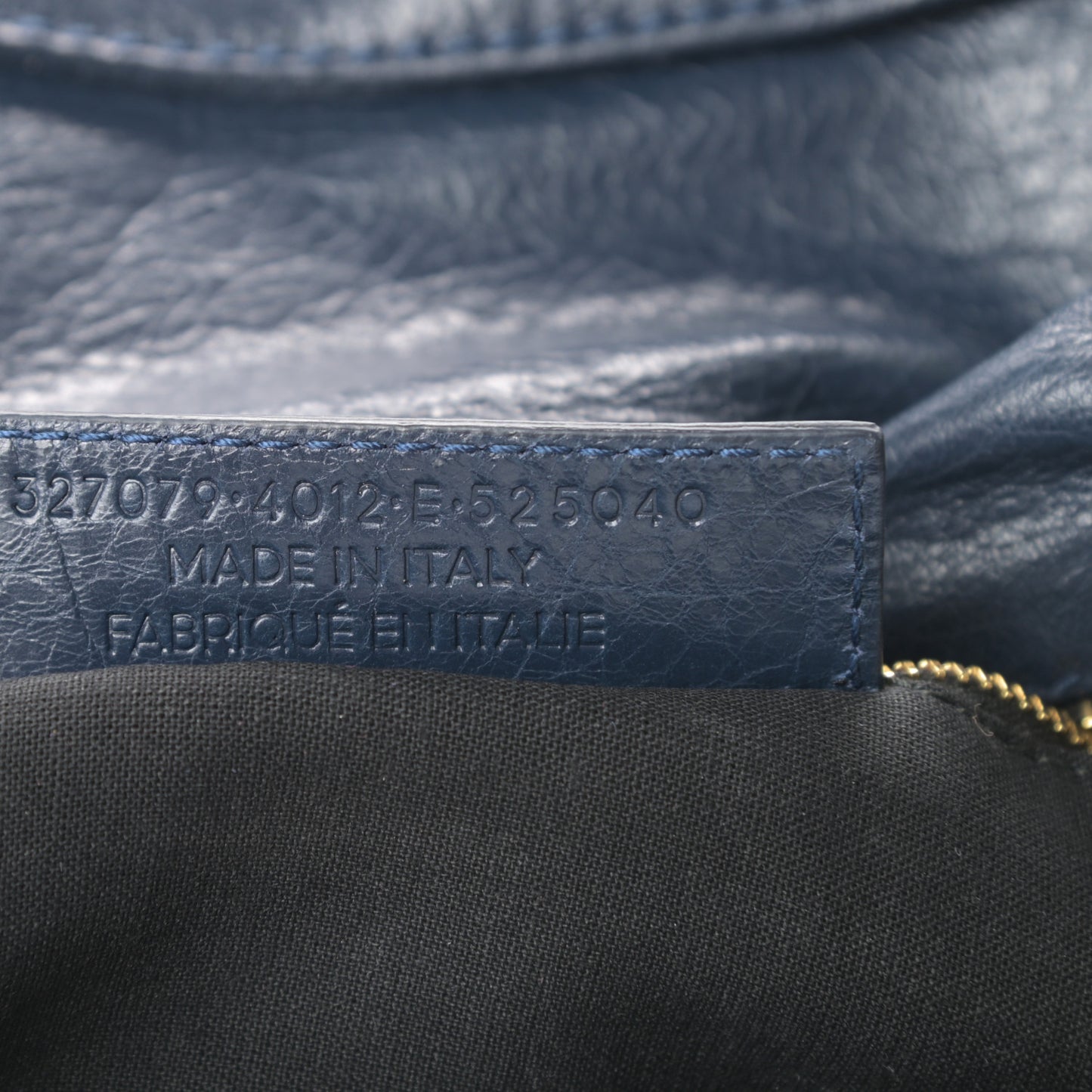 Agneau Giant 12 Gold Hardware Envelope Strap Clutch Bleu Obscur