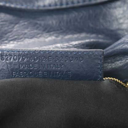Balenciaga Agneau Giant 12 Gold Hardware Envelope Strap Clutch Bleu Obscur 7 of 10