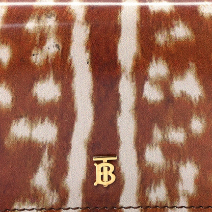 Burberry Calfskin Deer Printed Jessie Chain Card Case Malt Brown 9 of 11