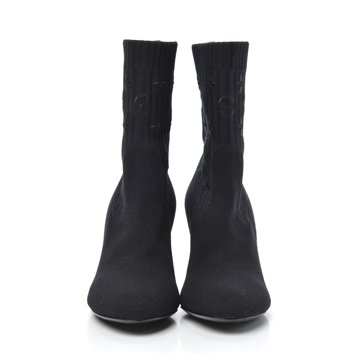 Louis Vuitton Monogram Stretch Fabric Silhouette Ankle Boots 36 Black 2 of 6