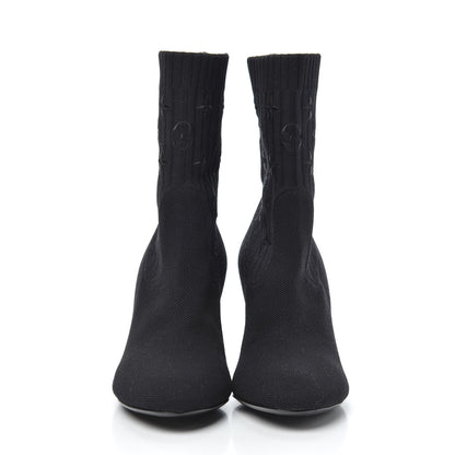 Louis Vuitton Monogram Stretch Fabric Silhouette Ankle Boots 36 Black 2 of 6