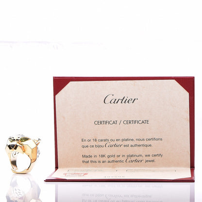Cartier 18K Yellow Gold Peridot Onyx Panthère De Ring 57 8 13 of 16