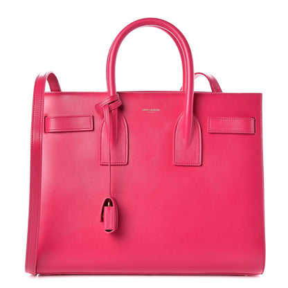 Saint Laurent Calfskin Small Sac De Jour Lipstick Fuchsia 1 of 9