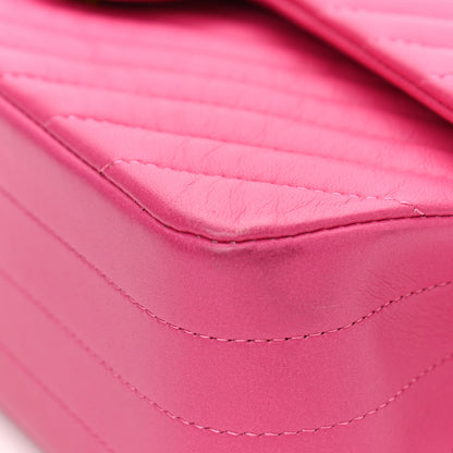 Chanel Lambskin Chevron Quilted Medium Double Flap Pink 12 of 12