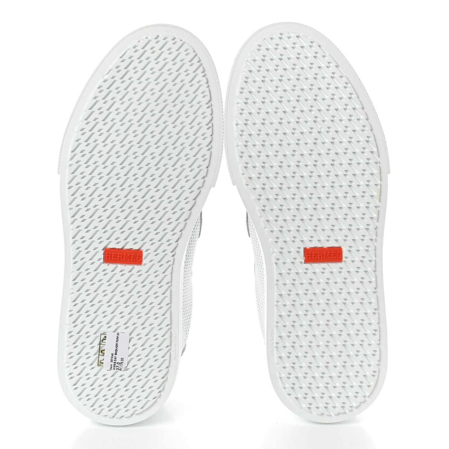 Calfskin Perforated Day Sneakers 37 White