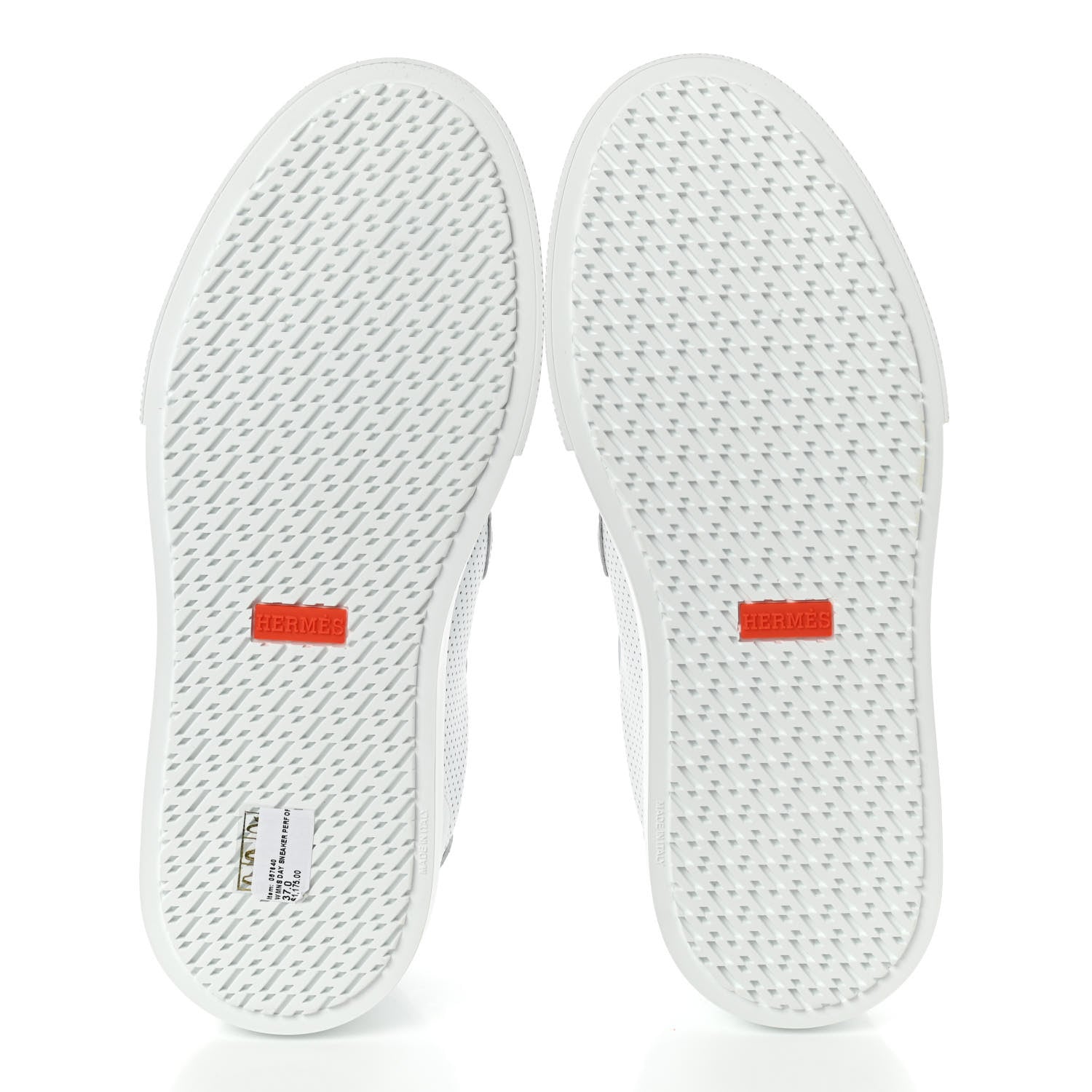 Hermes Calfskin Perforated Day Sneakers 37 White 5 of 8