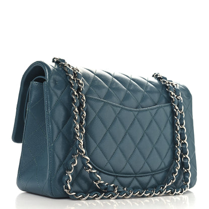 Chanel Caviar Quilted Medium Double Flap Dark Green 3 of 10