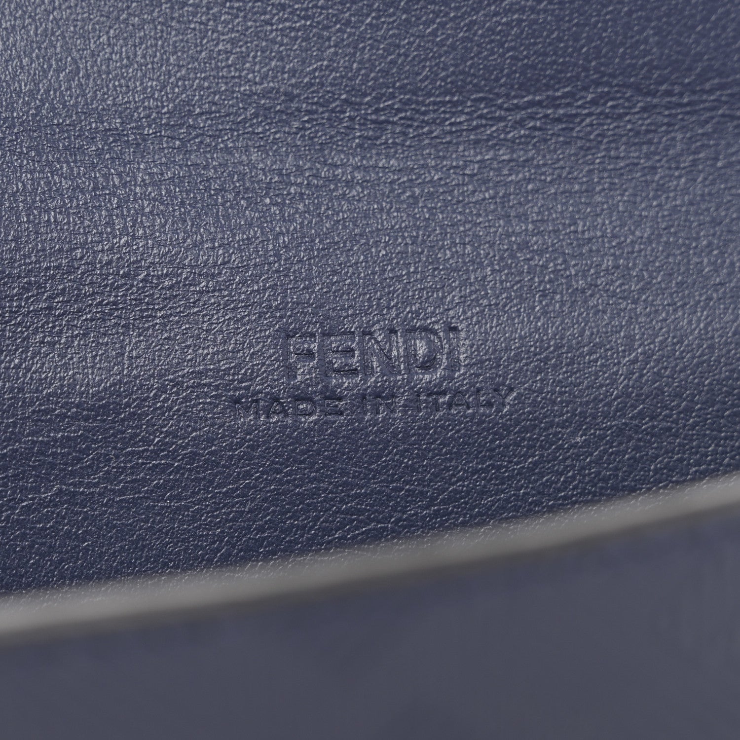 Fendi Calfskin FF Embossed Baguette Card Case Blueberry 6 of 10