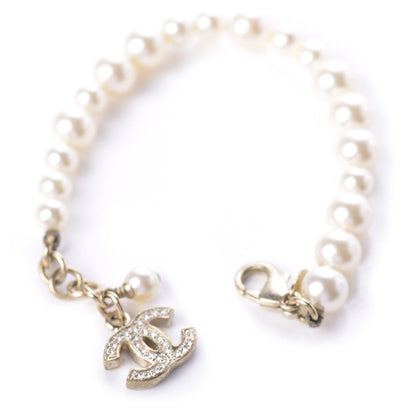 Chanel Crystal Pearl CC Bracelet Gold 3 of 4