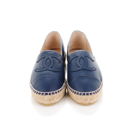 Chanel Lambskin CC Espadrilles 39 Dark Navy 2 of 8