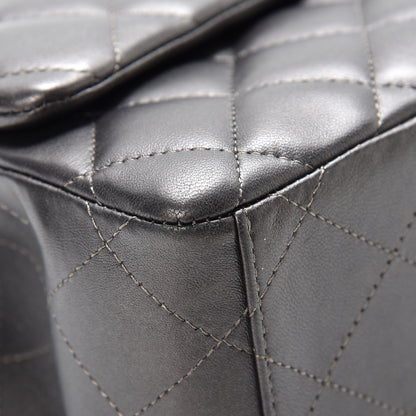 Chanel Metallic Lambskin Quilted Maxi Single Flap Dark Grey 11 of 21