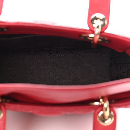Christian Dior Lambskin Cannage Small Lucky Badges My Lady Dior Red 5 of 10