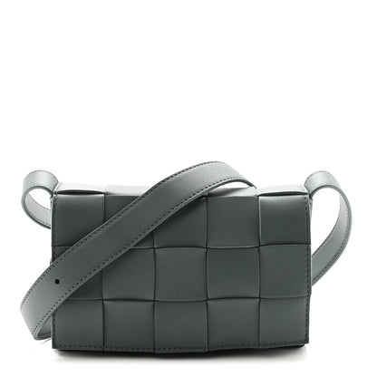 Bottega Veneta Lambskin Maxi Intrecciato Small Cassette Crossbody Bag Thunder 1 of 9