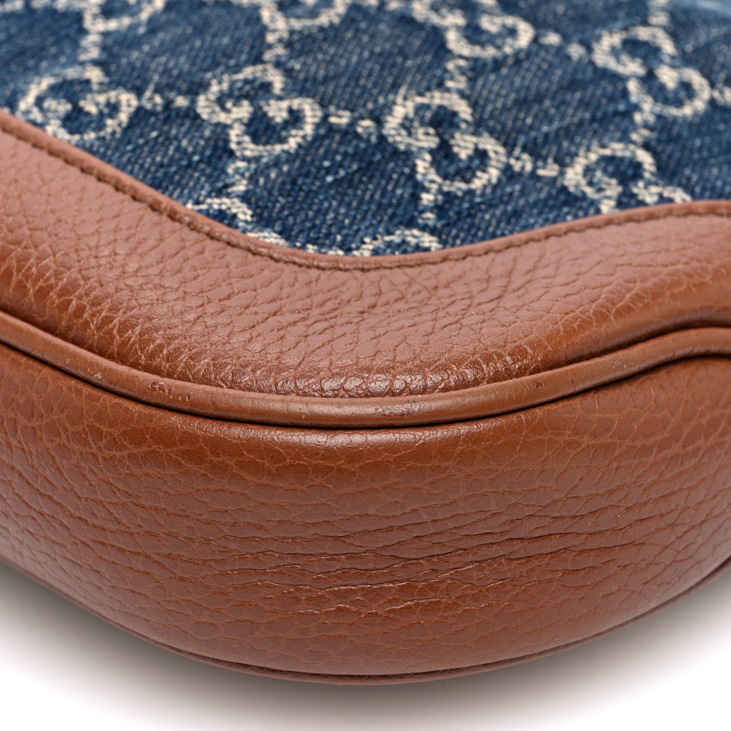 Gucci New Denim GG Monogram Calfskin Small Jackie 1961 Hobo Blue Tea Cuir 11 of 11
