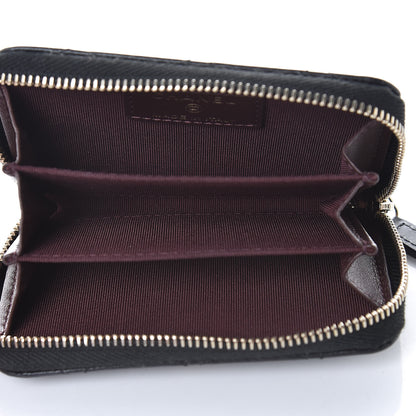 Chanel Aged Calfskin Quilted Lucky Charms Reissue Zip Coin Purse Black 5 of 8
