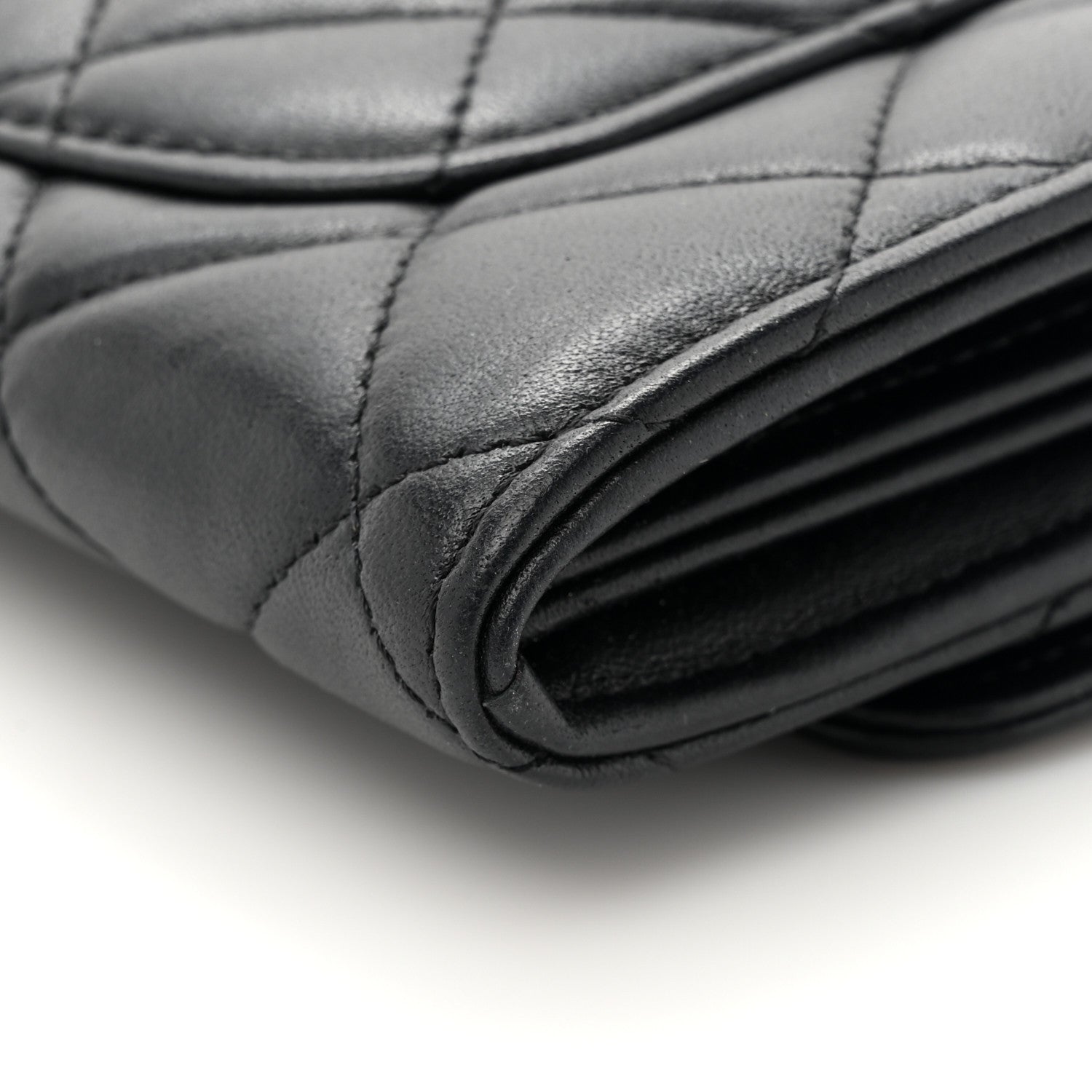 Chanel Lambskin Quilted Large Flap Wallet Black 10 of 11
