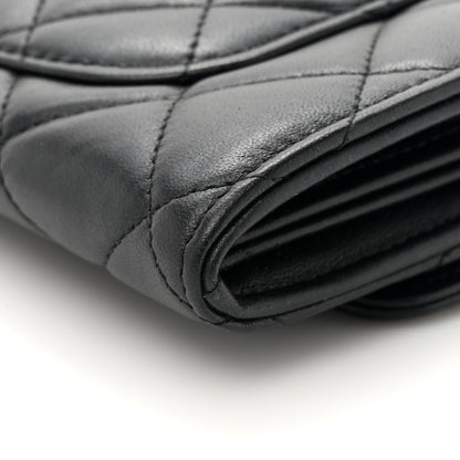Chanel Lambskin Quilted Large Flap Wallet Black 10 of 11