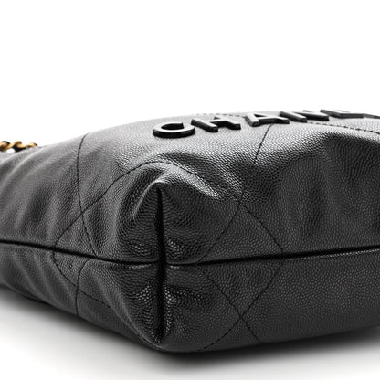 Chanel Shiny Caviar Quilted Monochrome Mini Chanel 22 Black 8 of 9