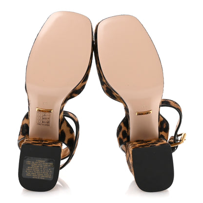 Gucci Calf Hair Leopard Print Horsebit 25/60mm Platform Sandals 36 Hazelnut Black 6 of 9