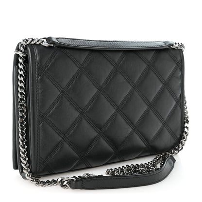 Saint Laurent Lambskin Diamond Quilted Becky Chain Wallet Black 3 of 10