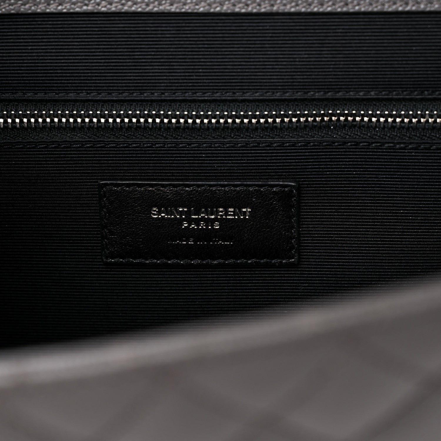 Saint Laurent Grain De Poudre Textured Mixed Matelasse Large Triquilt Monogram Satchel Earth 6 of 9