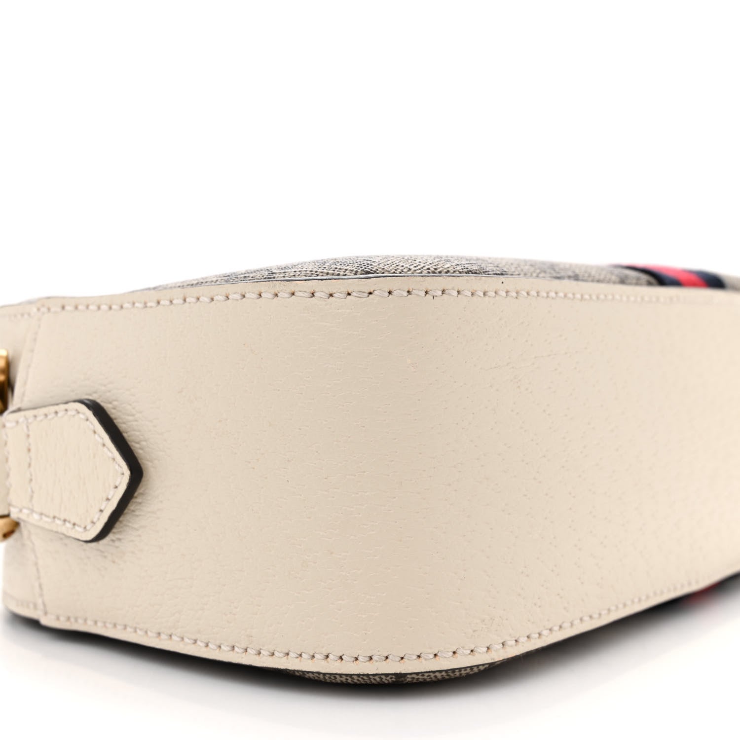 Gucci GG Supreme Monogram Textured Calfskin Web Small Ophidia Camera Bag Beige Ebony Mystic White 9 of 14