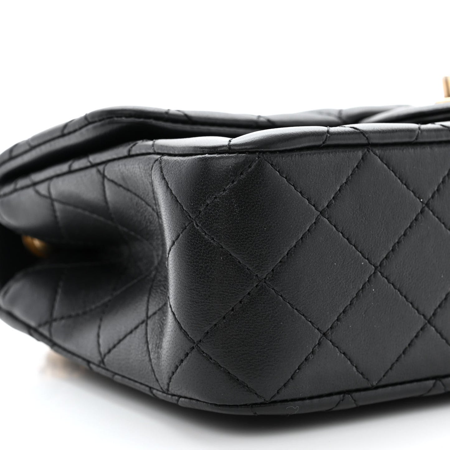 Lambskin Quilted Small Sweet Camellia Flap Black