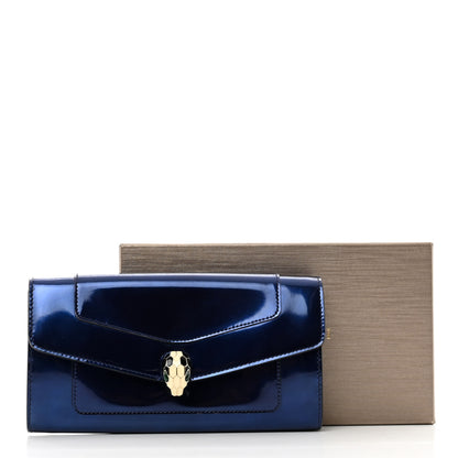Bulgari Metallic Calfskin Serpenti Forever Wallet Blue 8 of 8