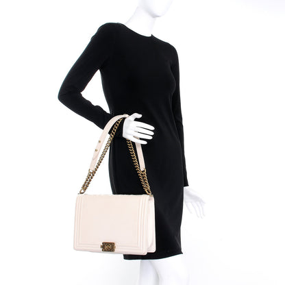 Chanel Glazed Calfskin Large Boy Flap Beige Clair 3 of 17
