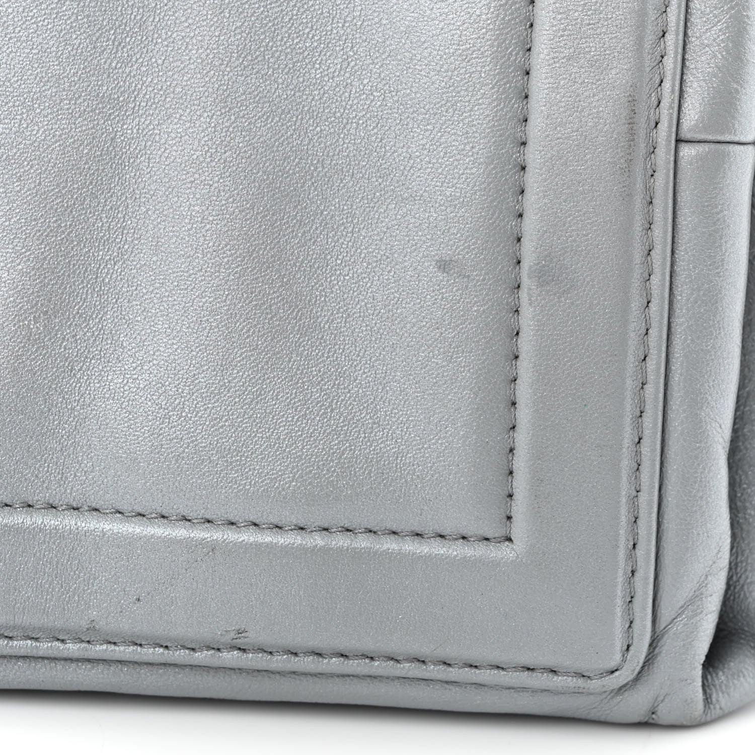 Chanel Metallic Lambskin Quilted Small Coco Cocoon Reversible Tote Light Grey 18 of 22