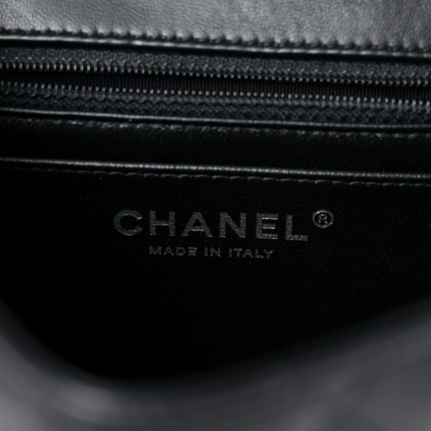 Lambskin Quilted Mini Square Flap Black