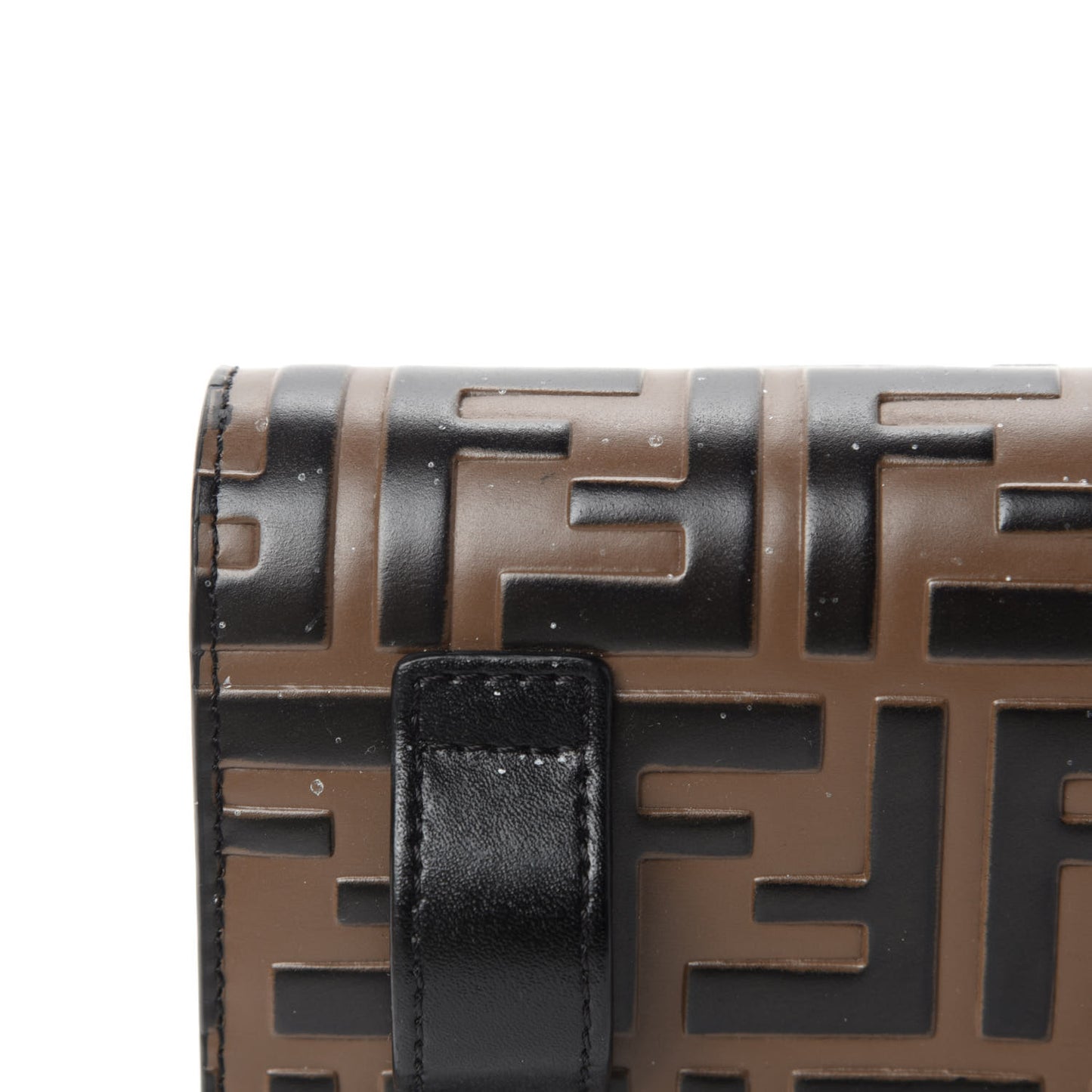 Vitello Liberty F is Fendi Bi-Color FF 1974 Embossed Envelope Belt Bag Maya Black