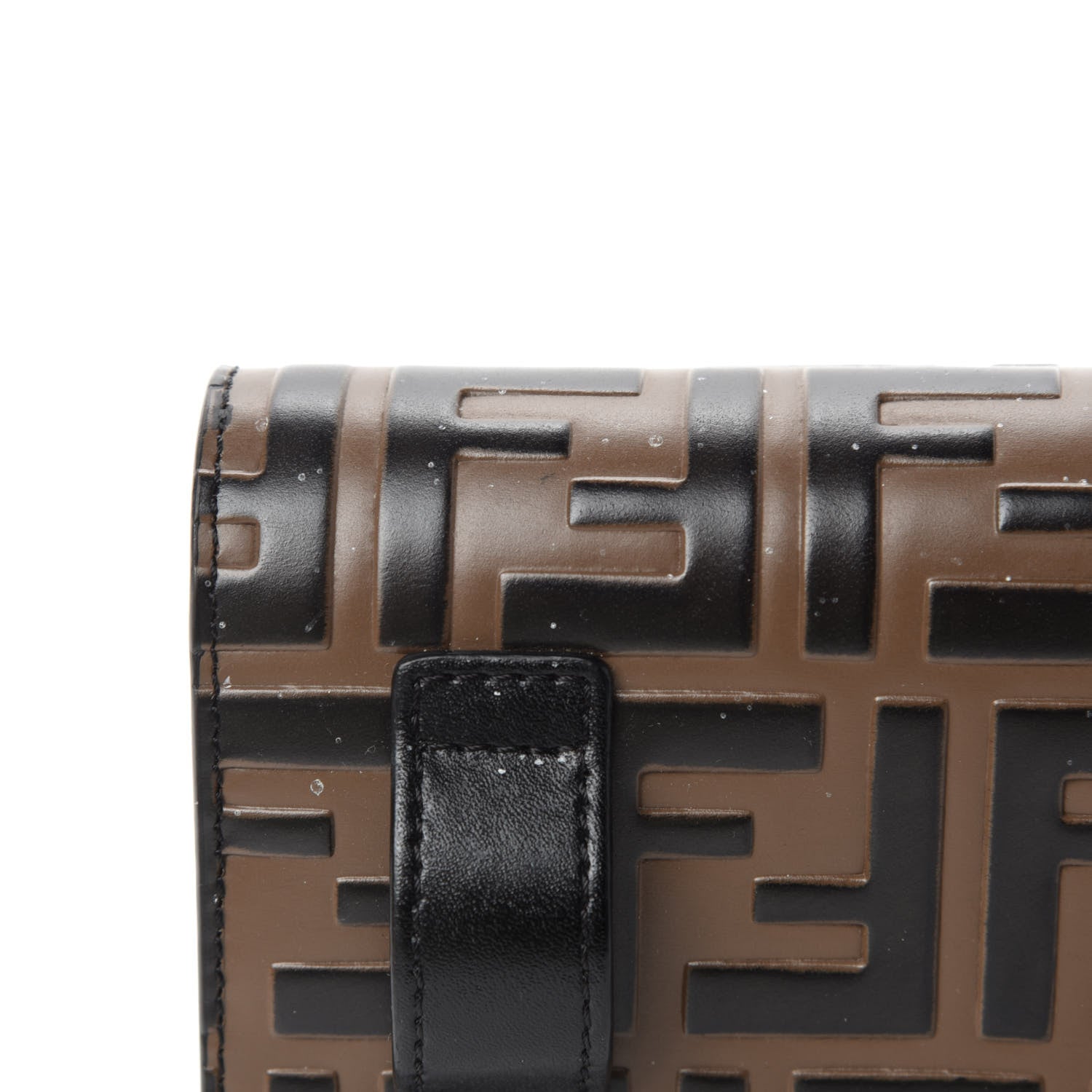 Fendi Vitello Liberty F is Fendi Bi-Color FF 1974 Embossed Envelope Belt Bag Maya Black 9 of 12