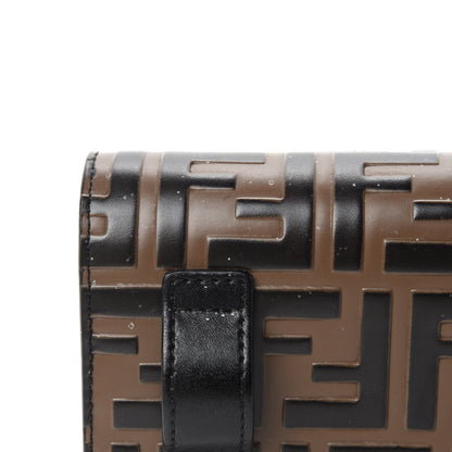 Fendi Vitello Liberty F is Fendi Bi-Color FF 1974 Embossed Envelope Belt Bag Maya Black 9 of 12