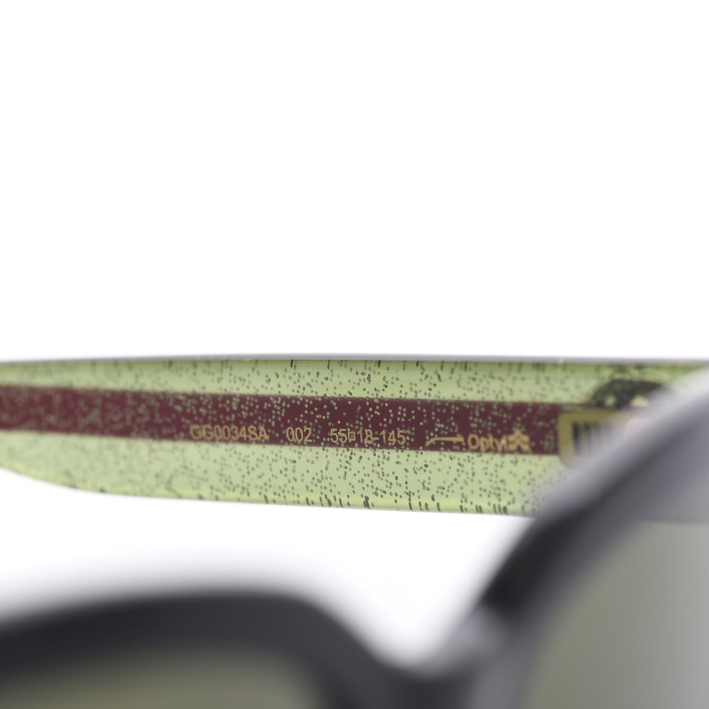 Square Frame Glitter Sunglasses GG0034SA Black Green