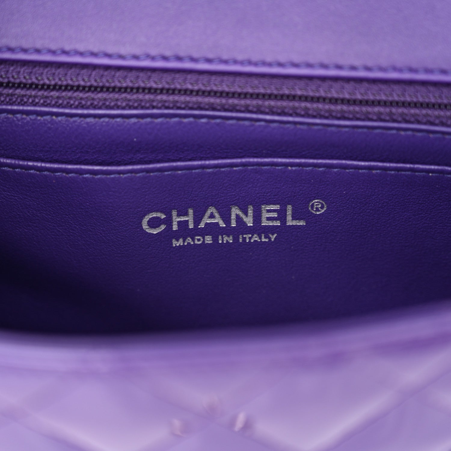 Chanel Patent Quilted Mini Rectangular Flap Purple 6 of 11