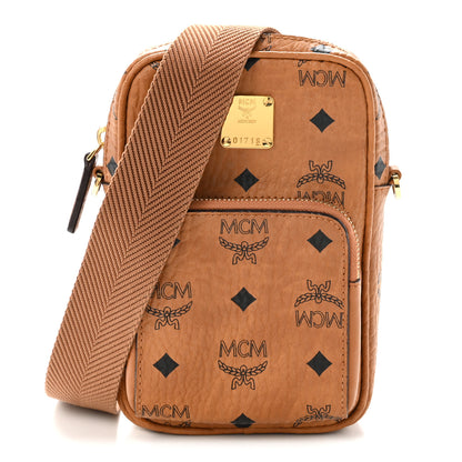 MCM Visetos Camera Crossbody Bag Cognac 1 of 9