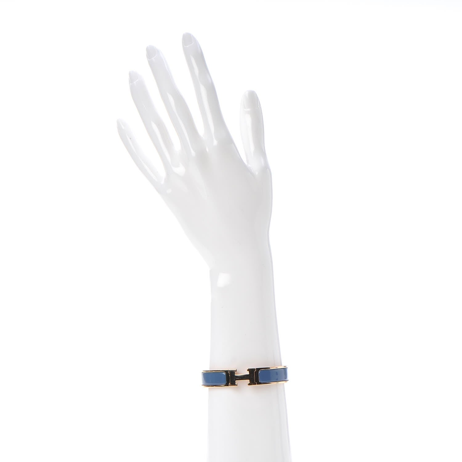 Hermes Enamel Narrow Clic Clac H Bracelet PM Bleu Turquin 2 of 4