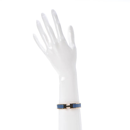 Hermes Enamel Narrow Clic Clac H Bracelet PM Bleu Turquin 2 of 4