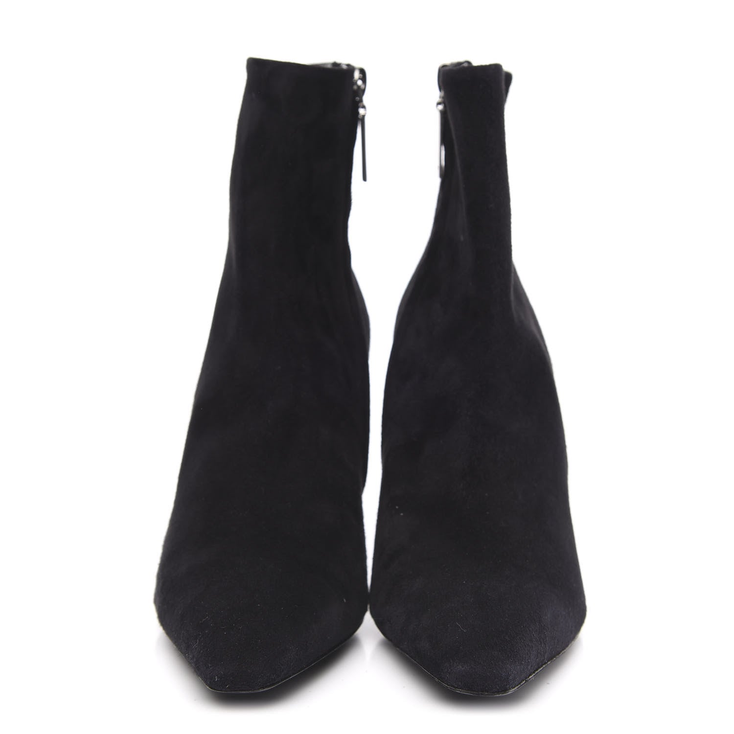Saint Laurent Suede Kiki Ankle 85 Zip Boot 37.5 Black 2 of 7