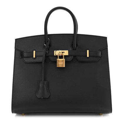 Hermes Madame Calfskin Birkin Sellier 25 Black 1 of 11
