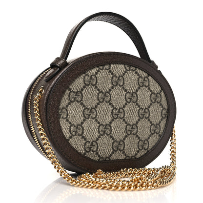 Gucci GG Supreme Monogram Top Handle Web Mini Ophidia Round Shoulder Bag Brown 3 of 11