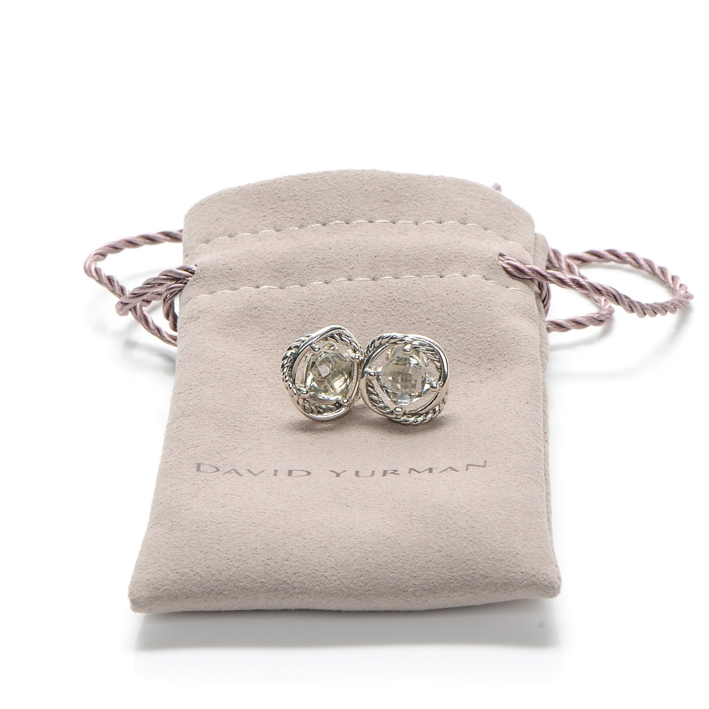 Sterling Silver Prasiolite 7mm Infinity Earrings