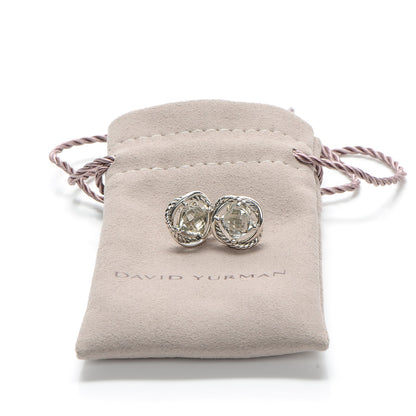 David Yurman Sterling Silver Prasiolite 7mm Infinity Earrings 6 of 6