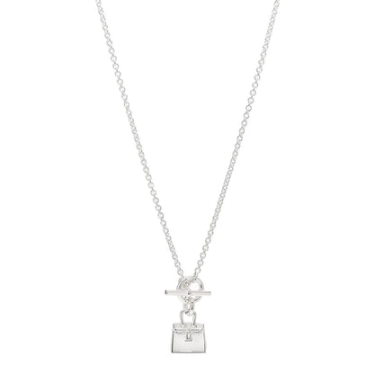 Hermes Sterling Silver Birkin Charm Pendant Necklace 1 of 5